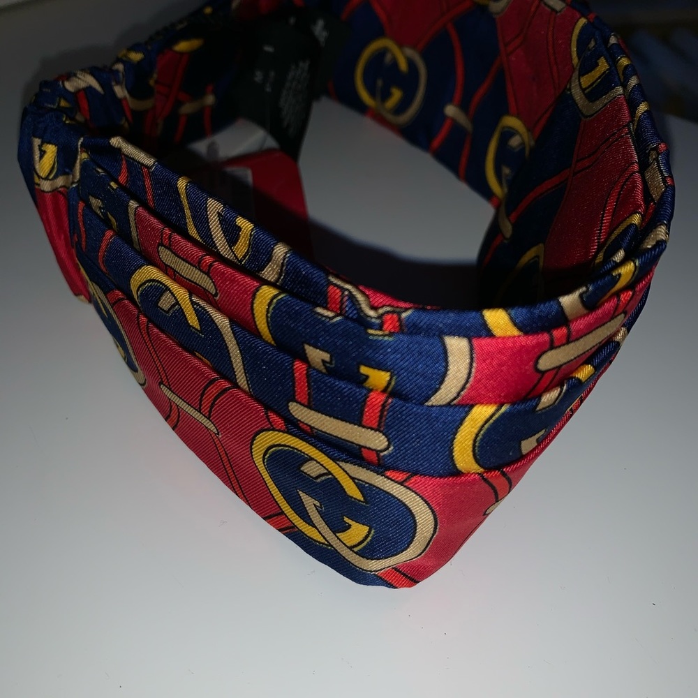 Gucci GG logo-print silk headband